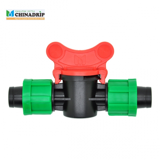 drip tape coupling valve with both ends lock nut